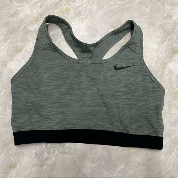 Nike Black and Gray Sports Bra with Racerback Design - Picture 1 of 4